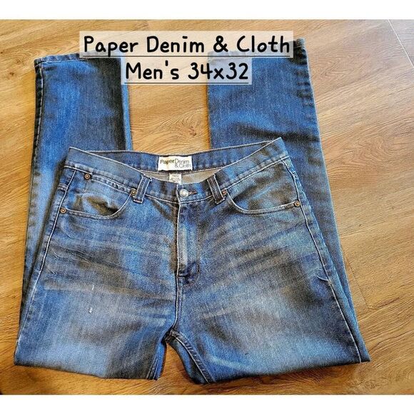 Mens Paper Denim & Cloth jeans 34 x  32 distressed pants - Picture 1 of 9